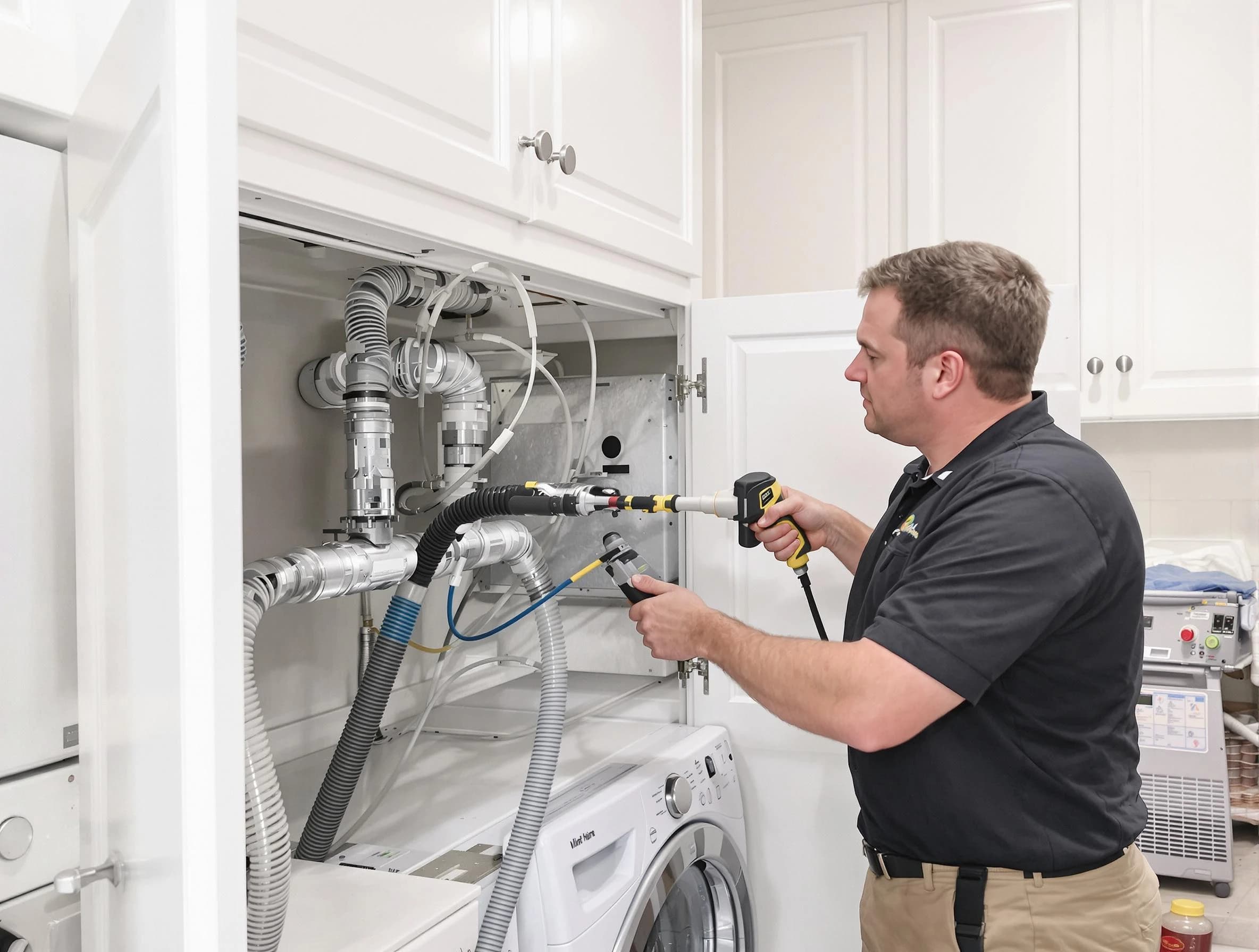 Twin Lakes Dryer Vent Cleaning professional removing severe blockage from a clogged dryer vent in Twin Lakes