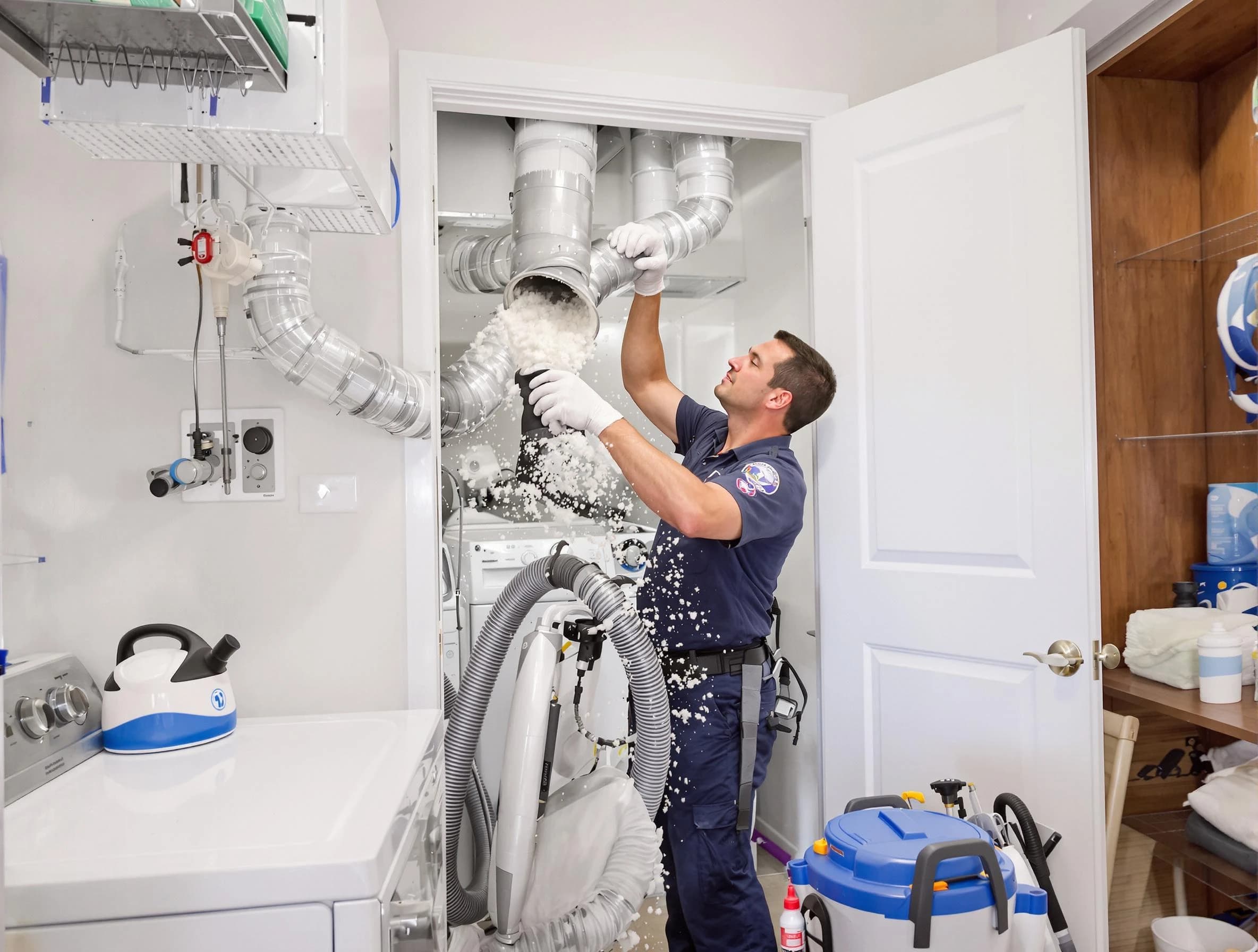 Twin Lakes Dryer Vent Cleaning technician delivering thorough residential dryer vent cleaning service in Twin Lakes