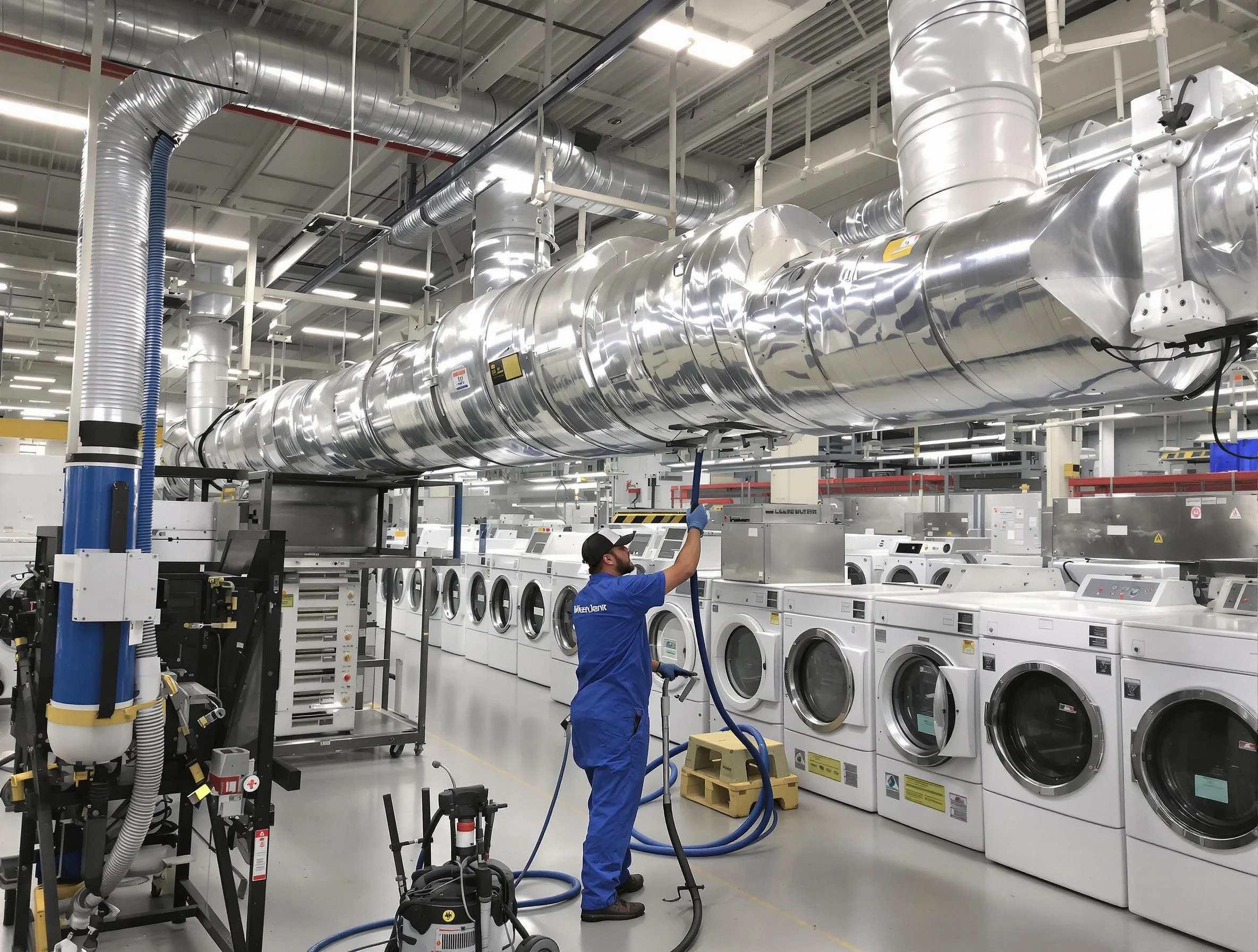 Twin Lakes Dryer Vent Cleaning team performing heavy-duty industrial dryer vent cleaning in Twin Lakes